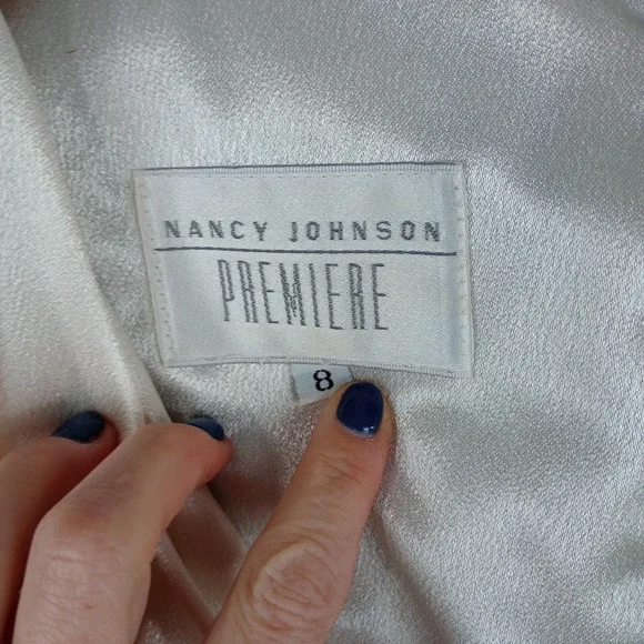 Beautiful Vintage 1980s Nancy Johnson Premiere Black Velvet Dress Size 8 - Picture 2 of 9